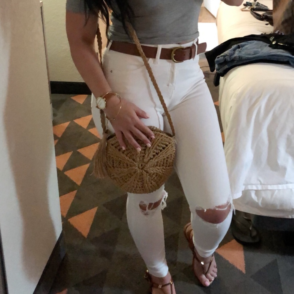 Bohemian straw shoulder and cross body bag - Picture 2 of 7